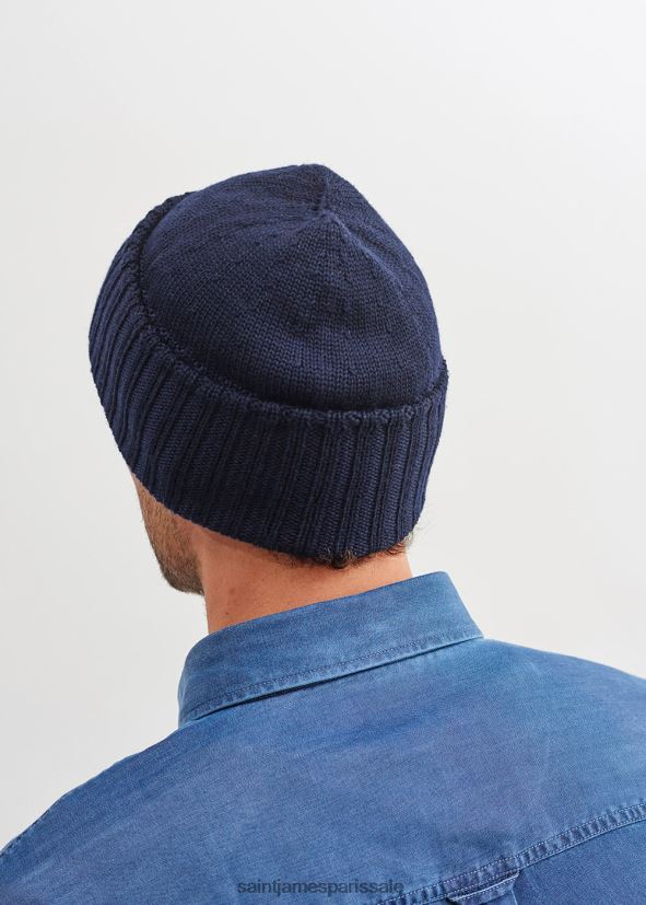 Saint James barbaresque marine unisexe bonnet en laine à gros points ZZ48R269