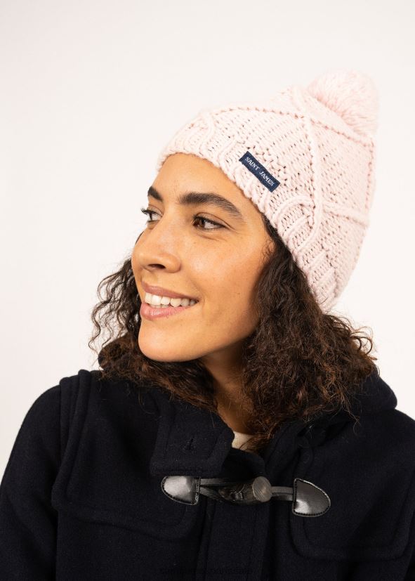 Saint James andes rose unisexe bonnet en tricot structuré avec pompon ZZ48R2119