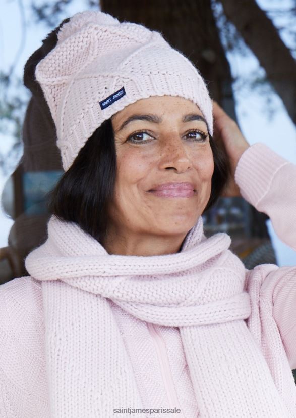 Saint James andes rose unisexe bonnet en tricot structuré avec pompon ZZ48R2119