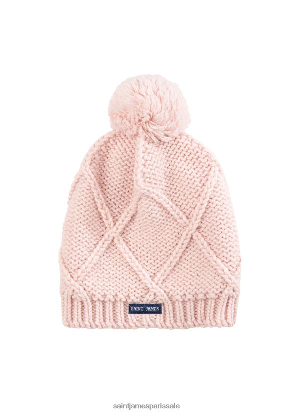 Saint James andes rose unisexe bonnet en tricot structuré avec pompon ZZ48R2119