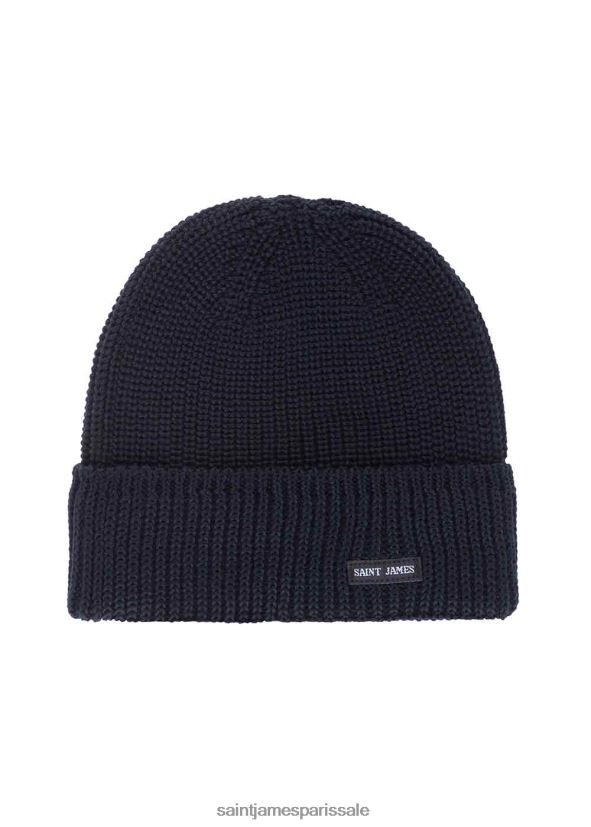 Saint James ne peux pas marine unisexe bonnet en laine douce en maille envers ZZ48R267