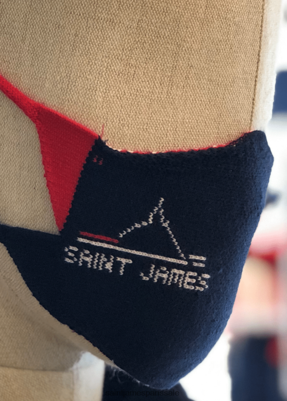 Saint James masque tricolore logo marine unisexe masque en tricot de coton avec logo ZZ48R2111