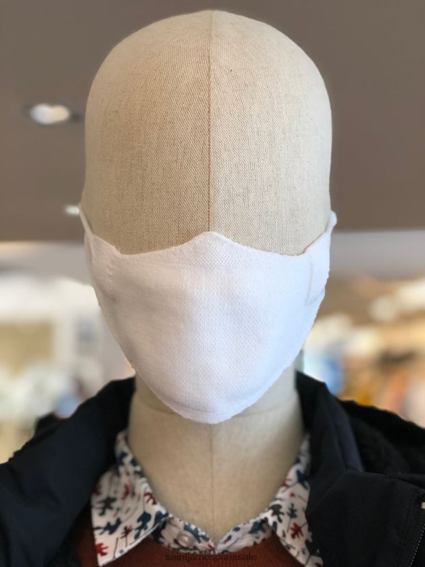 Saint James masque tricot blanc unisexe masque facial en tricot de coton ZZ48R2168