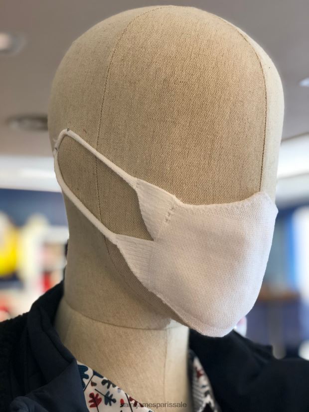 Saint James masque tricot blanc unisexe masque facial en tricot de coton ZZ48R2168