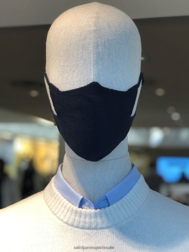 Saint James masque tricot noir unisexe masque facial en tricot de coton ZZ48R2169