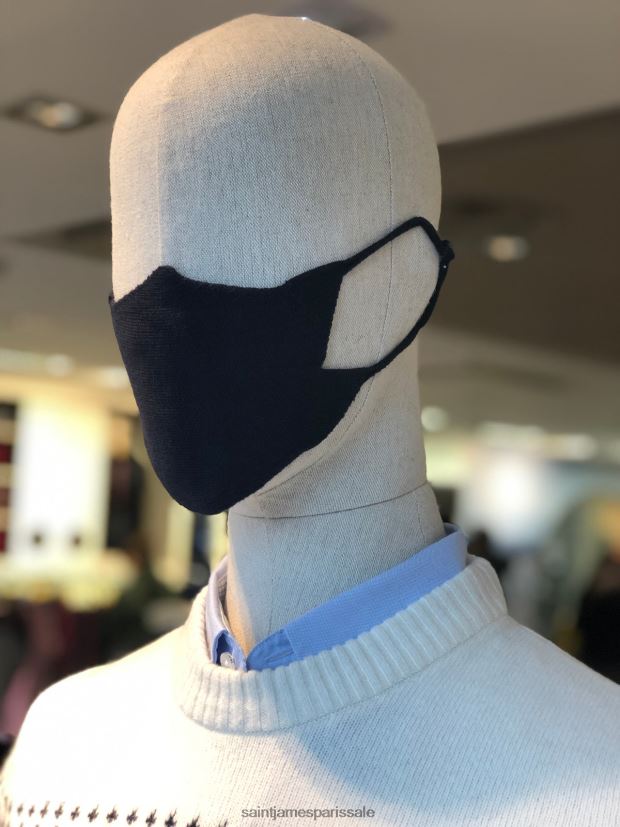 Saint James masque tricot noir unisexe masque facial en tricot de coton ZZ48R2169