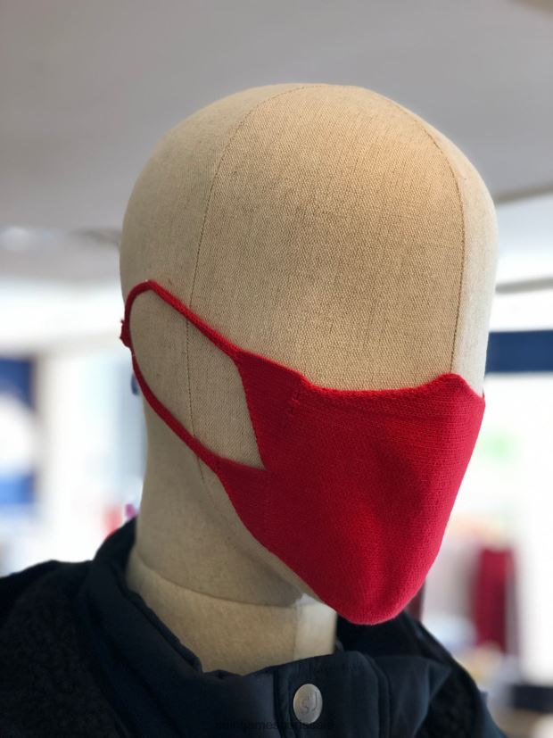 Saint James masque tricot rouge unisexe masque facial en tricot de coton ZZ48R2167