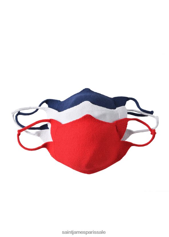 Saint James masque tricot rouge unisexe masque facial en tricot de coton ZZ48R2167