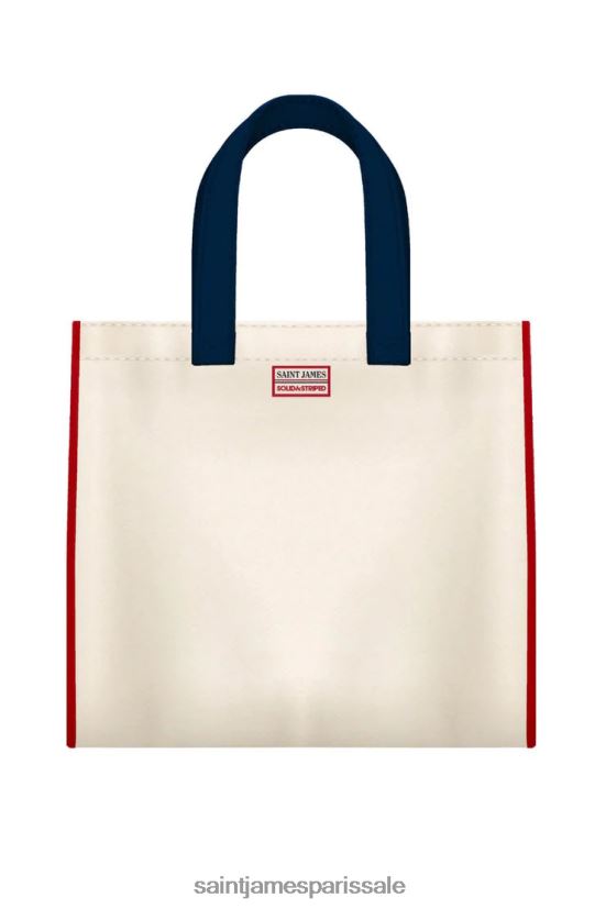 Saint James uni et rayé multico unisexe cabas en toile avec patchs ZZ48R239