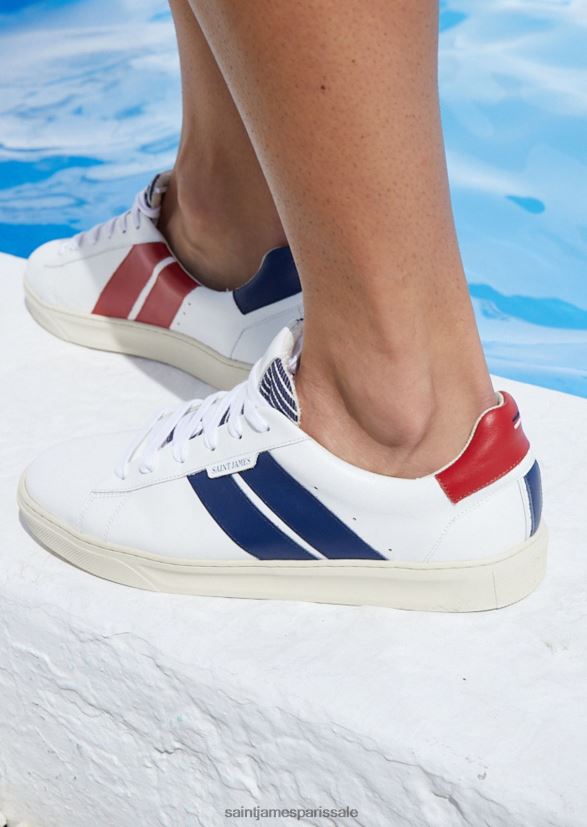 Saint James se prélasser blanc rouge Hommes baskets durables par caval ZZ48R2146