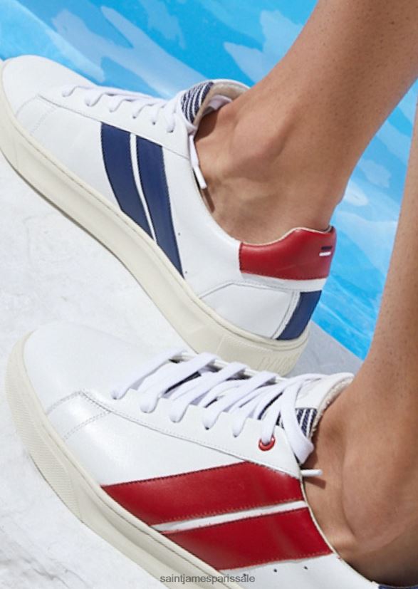 Saint James se prélasser blanc rouge Hommes baskets durables par caval ZZ48R2146