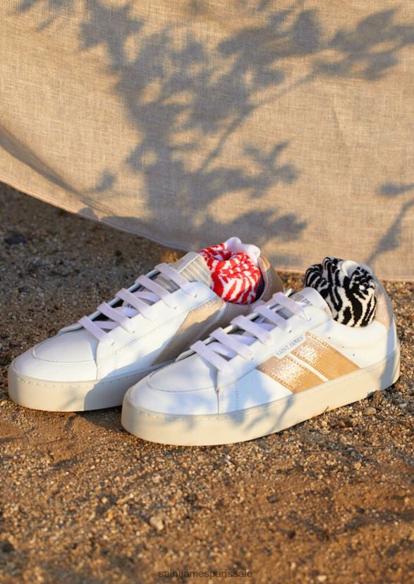 Saint James se prélasser lurex blanc/doré femmes baskets durables par caval ZZ48R24