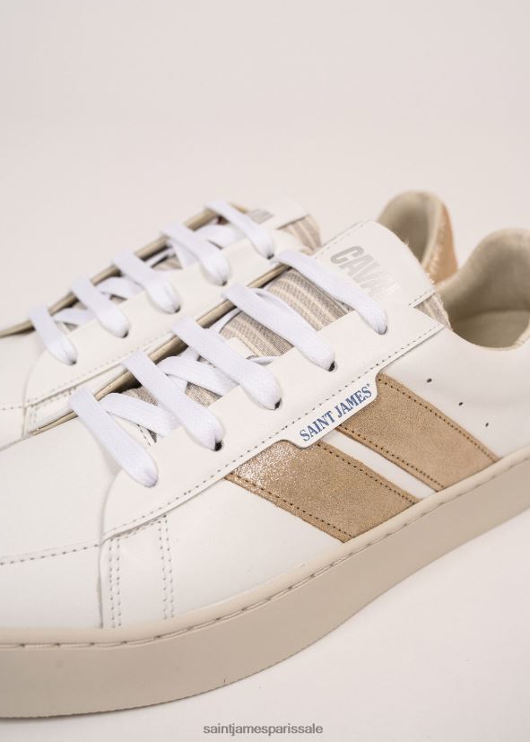 Saint James se prélasser lurex blanc/doré femmes baskets durables par caval ZZ48R24