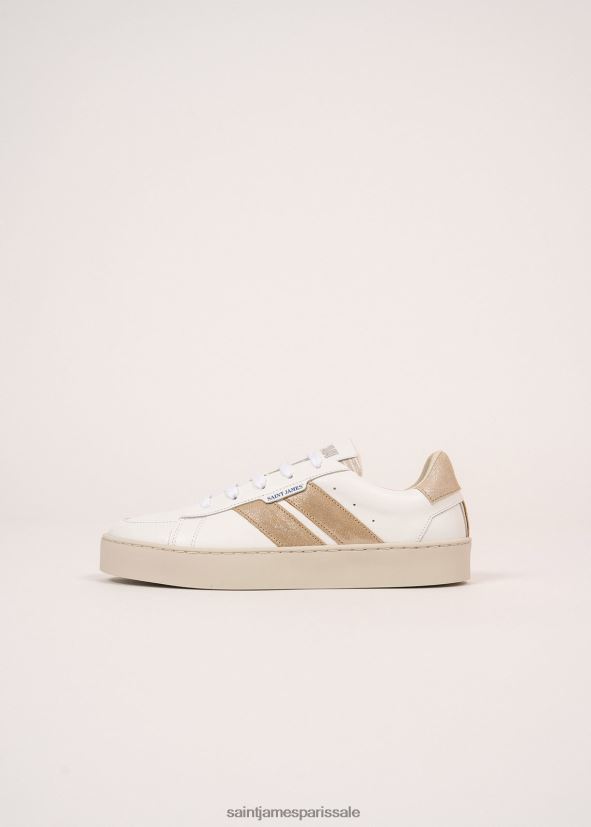 Saint James se prélasser lurex blanc/doré femmes baskets durables par caval ZZ48R24