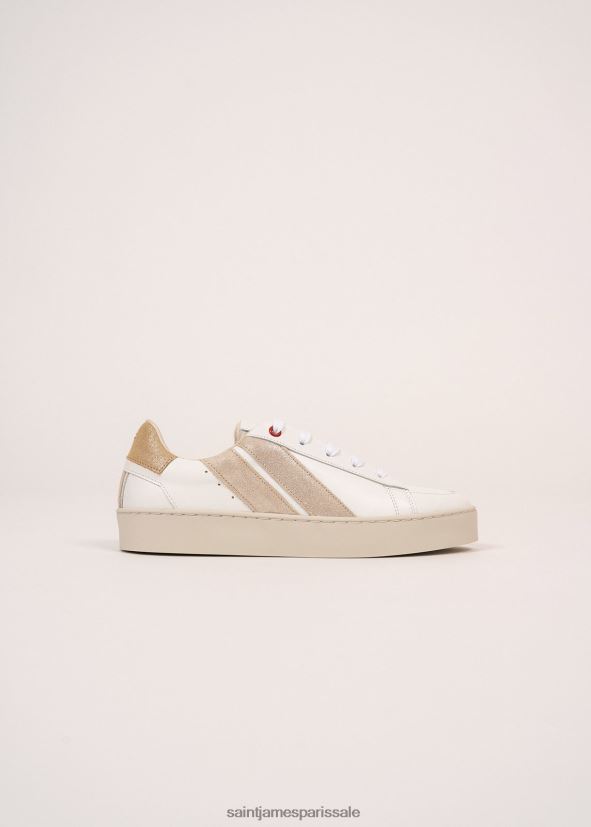 Saint James se prélasser lurex blanc/doré femmes baskets durables par caval ZZ48R24