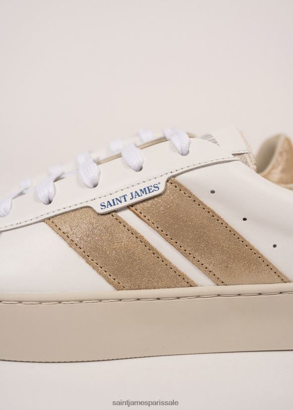 Saint James se prélasser lurex blanc/doré femmes baskets durables par caval ZZ48R24
