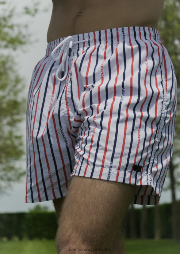 Saint James uni et rayé blanc/marine/rouge unisexe le classique ZZ48R2141