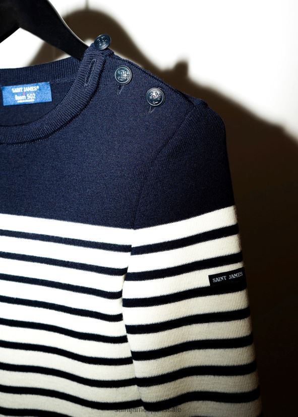 Saint James biarritz bleu marine/blanc/rouge unisexe pull nautique tricolore par room 502 ZZ48R221