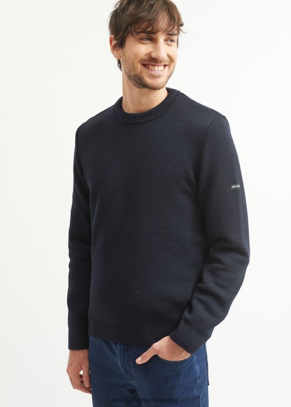 Saint James locronan marine unisexe pull col rond coupe droite ZZ48R2152