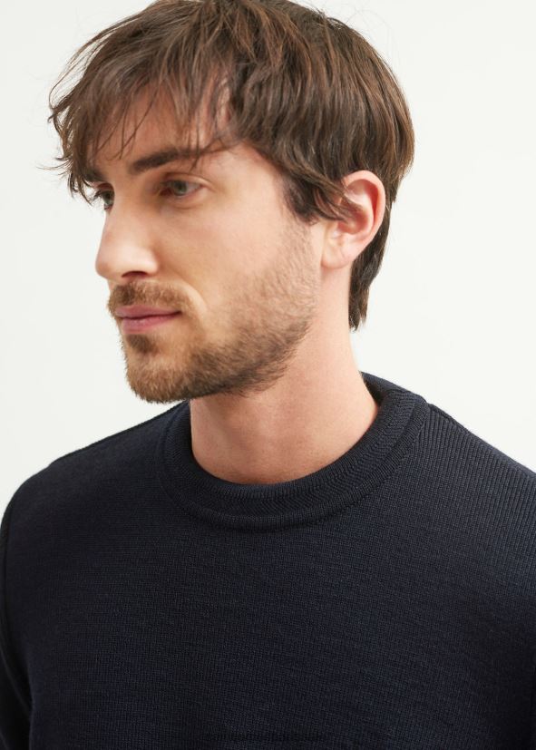 Saint James locronan marine unisexe pull col rond coupe droite ZZ48R2152