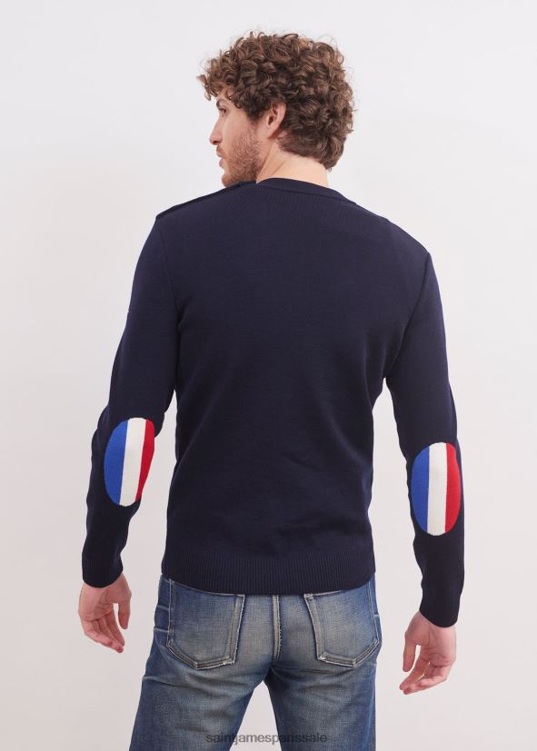 Saint James mondiovision bleu marine/multicolore unisexe pull france en laine ZZ48R2153