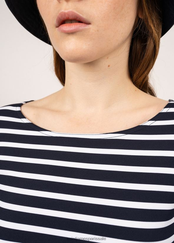 Saint James garde-cote iii bleu marine/blanc femmes haut de sport à rayures nautiques avec protection anti-UV ZZ48R290