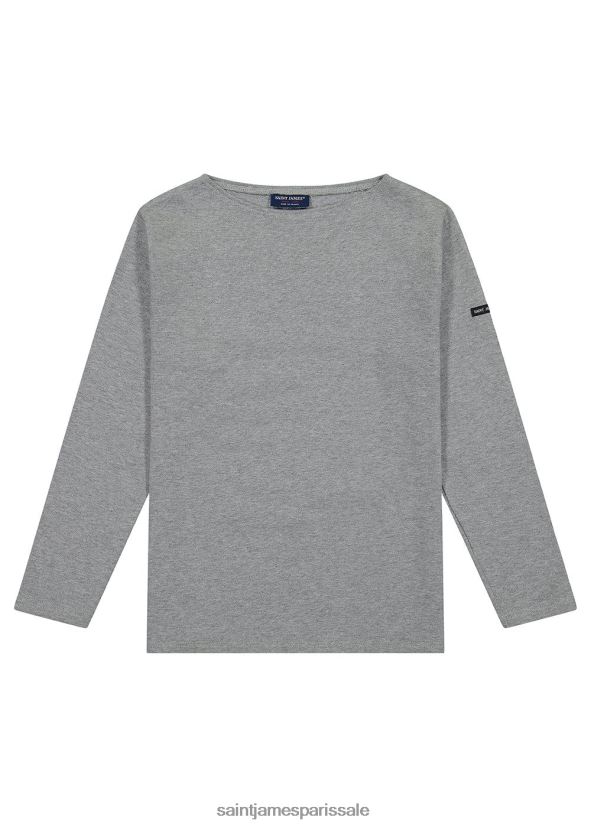 Saint James guilde gris unisexe marinière col bateau coton épais ZZ48R2106