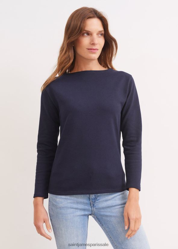 Saint James guilde marine unisexe marinière col bateau coton épais ZZ48R2105