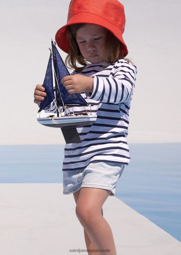 Saint James minquiers enfants Navet blanc unisexe marinière authentique pour enfant en coton doux ZZ48R2173