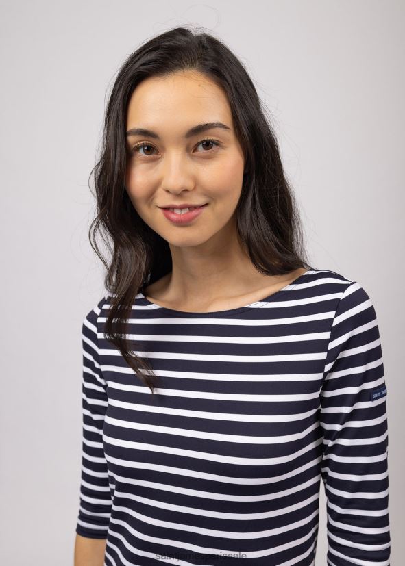 Saint James Propriano III bleu marine/blanc unisexe robe ajustée à rayures nautiques tissu extensible anti-uv ZZ48R241