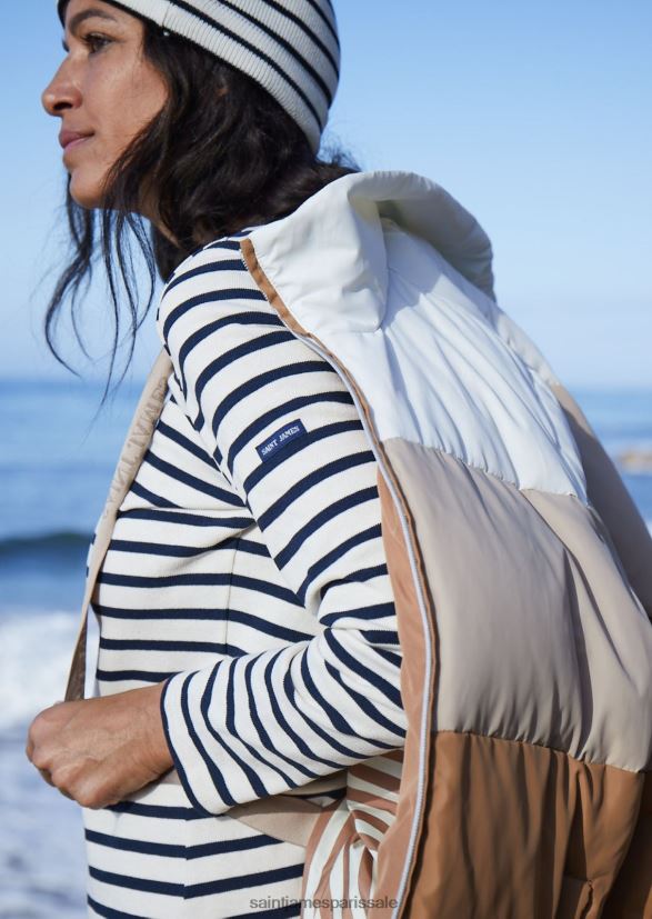 Saint James Sainte-Annabelle brun malt/avoine/blanc hiver femmes doudoune avec bretelles de sac à dos ZZ48R2120