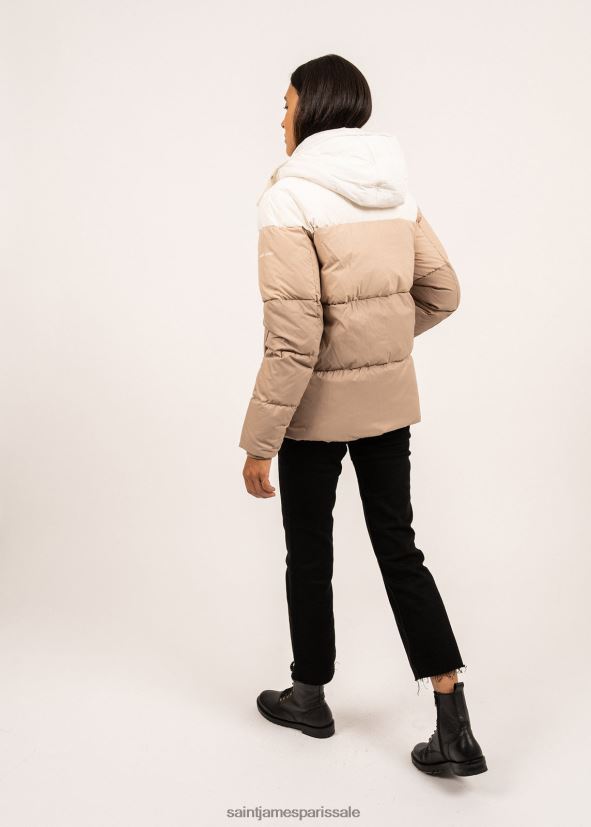 Saint James Sainte-Annabelle brun malt/avoine/blanc hiver femmes doudoune avec bretelles de sac à dos ZZ48R2120