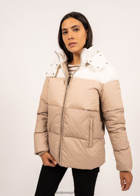 Saint James Sainte-Annabelle brun malt/avoine/blanc hiver femmes doudoune avec bretelles de sac à dos ZZ48R2120