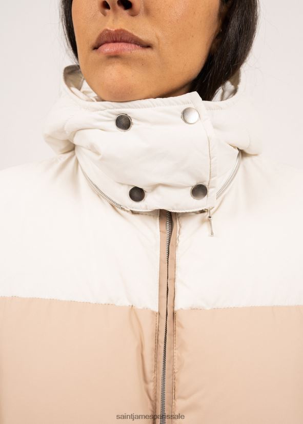 Saint James Sainte-Annabelle brun malt/avoine/blanc hiver femmes doudoune avec bretelles de sac à dos ZZ48R2120