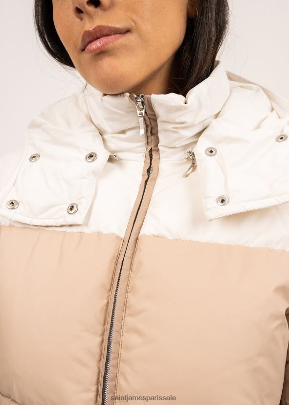 Saint James Sainte-Annabelle brun malt/avoine/blanc hiver femmes doudoune avec bretelles de sac à dos ZZ48R2120