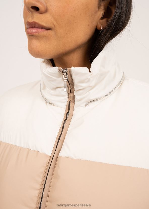 Saint James Sainte-Annabelle brun malt/avoine/blanc hiver femmes doudoune avec bretelles de sac à dos ZZ48R2120