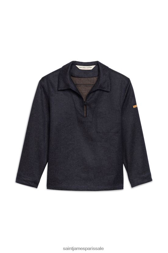 Saint James histoire bleu unisexe vareuse de pêcheur par atelier tuffery chanvre et laine mérinos ZZ48R2170