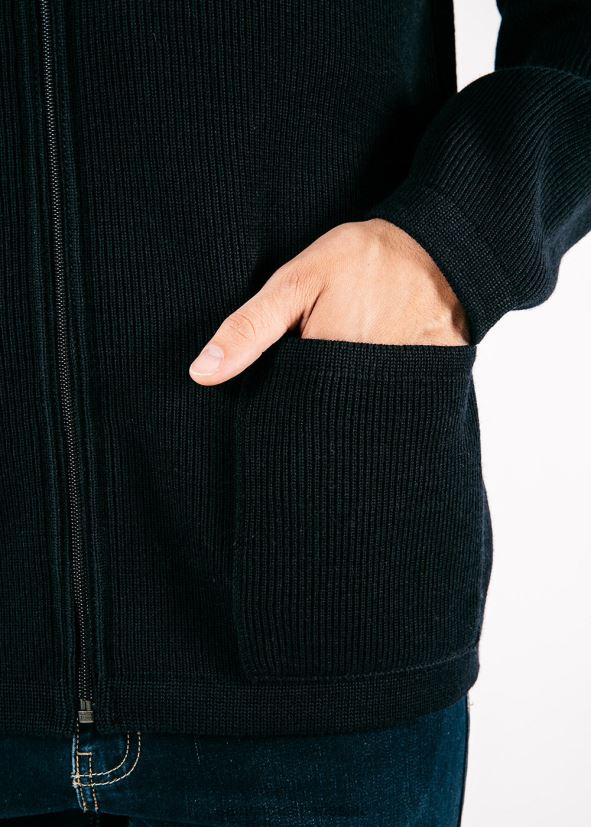 Saint James quiberon iii marine unisexe veste bretonne en laine tricotée épaisse coupe confort ZZ48R2156