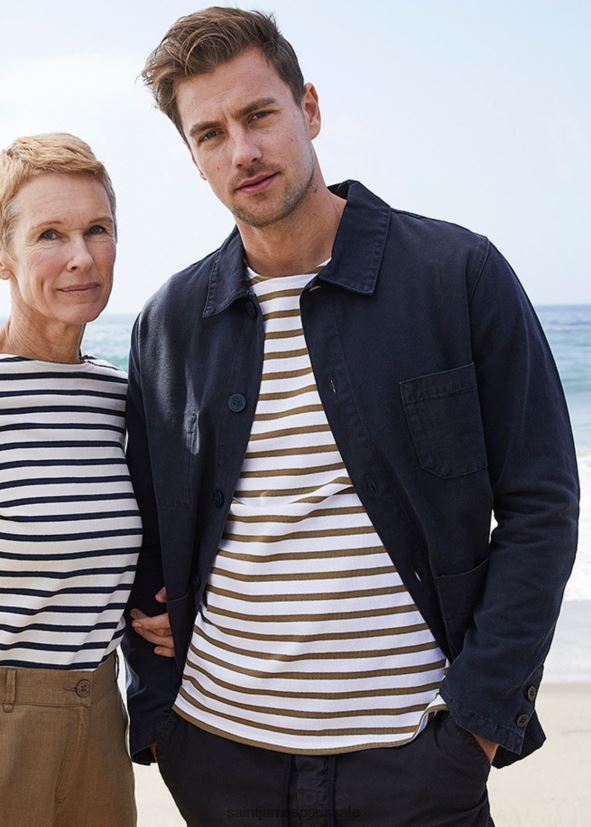 Saint James sirocco ii marine unisexe veste de corvée française marine vêtements de travail en toile de coton ZZ48R2151