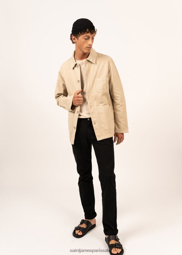 Saint James sirocco ii sable unisexe veste de corvée française marine vêtements de travail en toile de coton ZZ48R2143