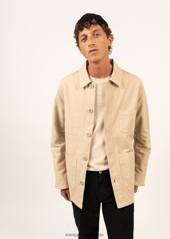 Saint James sirocco ii sable unisexe veste de corvée française marine vêtements de travail en toile de coton ZZ48R2143