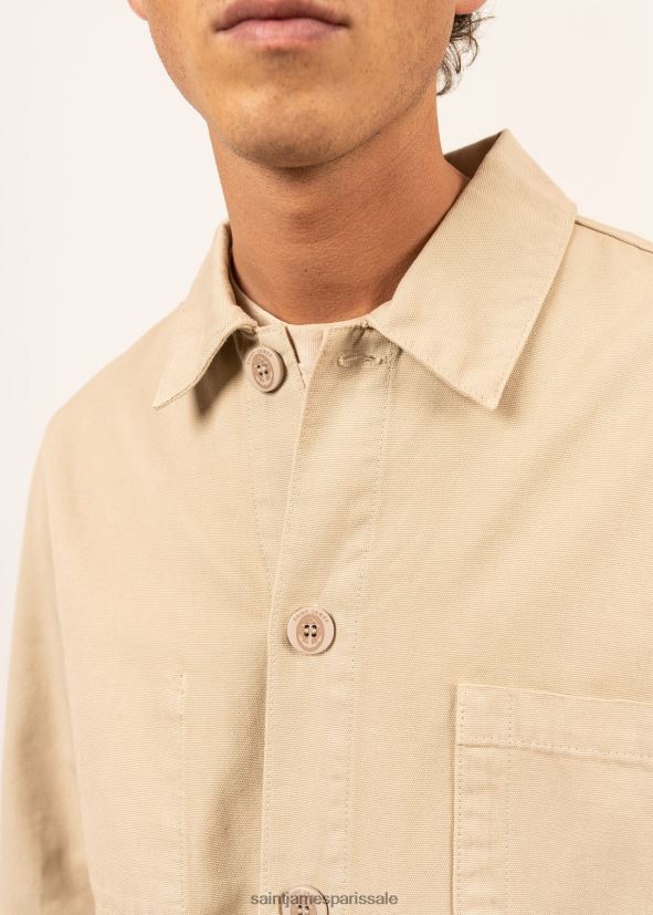 Saint James sirocco ii sable unisexe veste de corvée française marine vêtements de travail en toile de coton ZZ48R2143